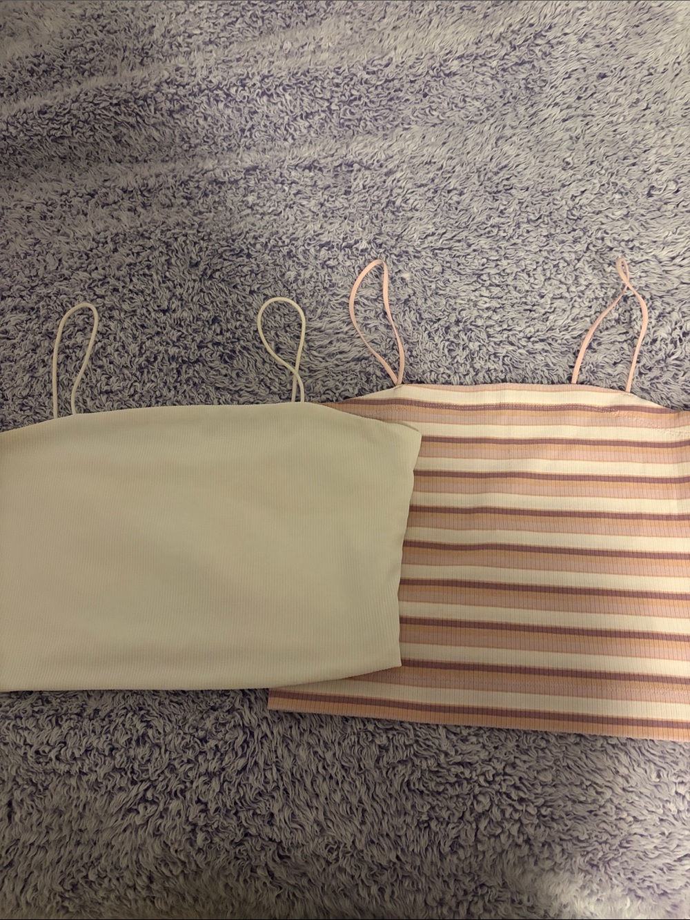 2 Medium Ribbed Crop Tanks